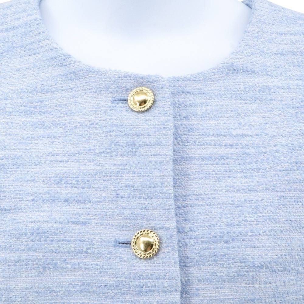 NWT J.Crew Textured Tweed Lady Jacket Blue Gold Button Blazer Size 16 - Picture 4 of 8